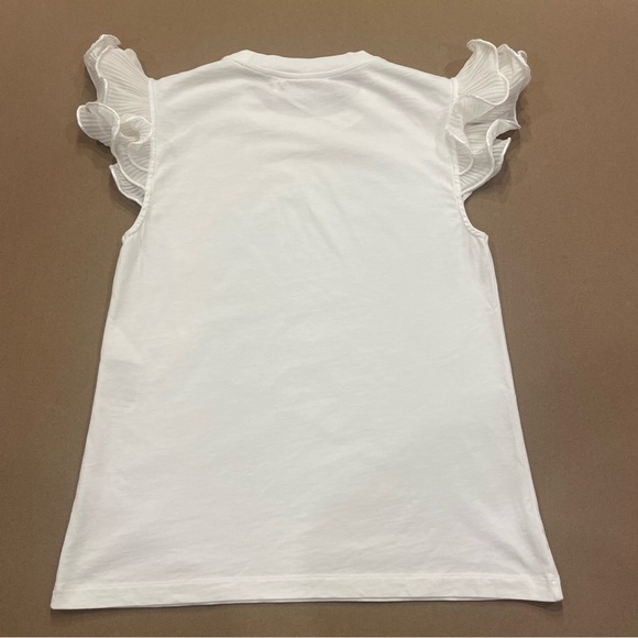 See by Chloe White Ruffle Sleeve Tee Size Small - Picture 4 of 9